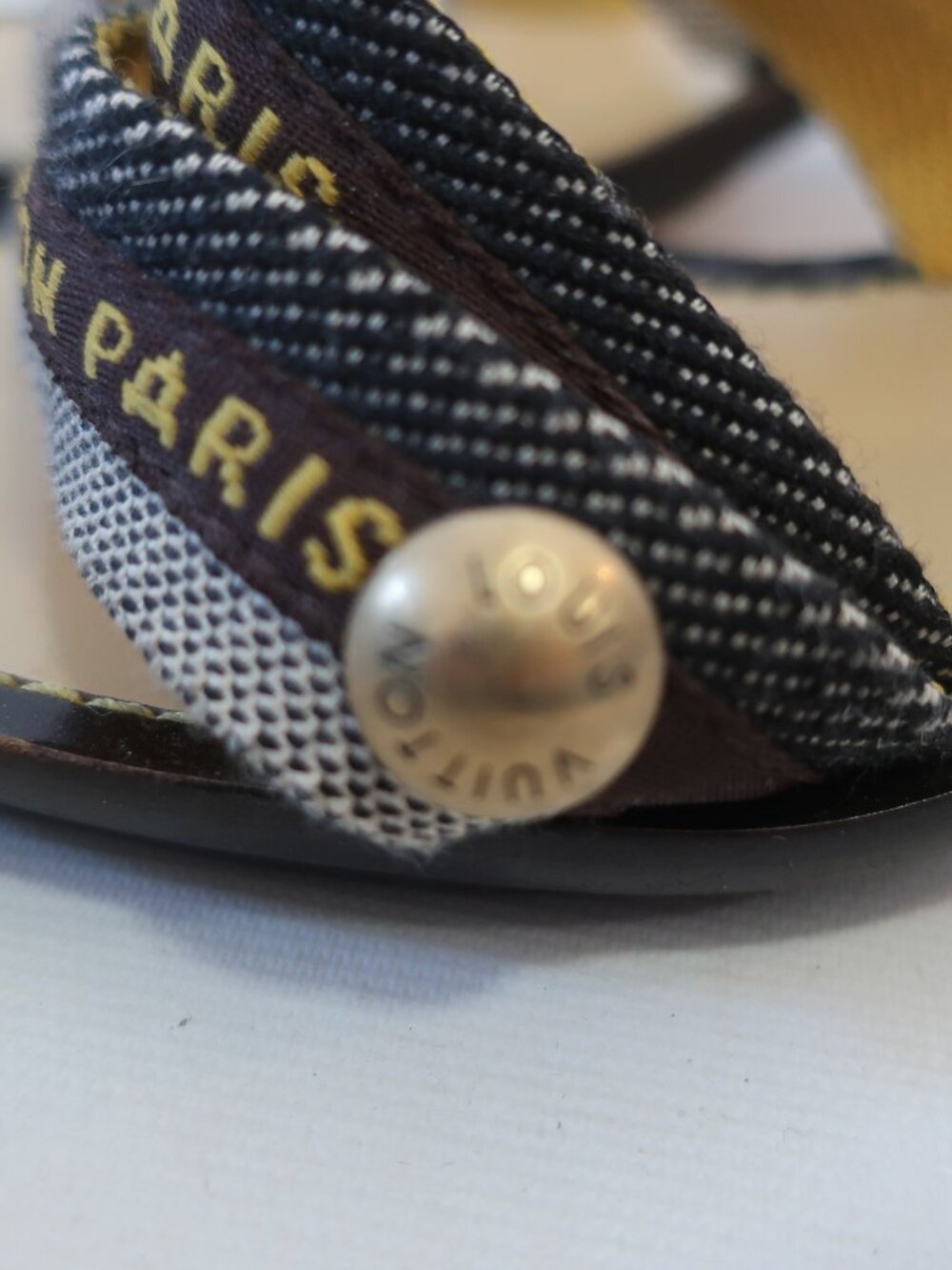 Women Louis Vuitton Revival Cloth Brown, Gray Mule Sandals 37 1/2 EU/US 7.5 - Picture 8 of 13